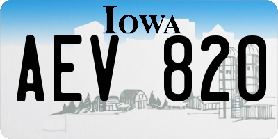IA license plate AEV820