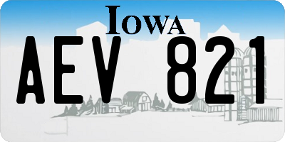 IA license plate AEV821