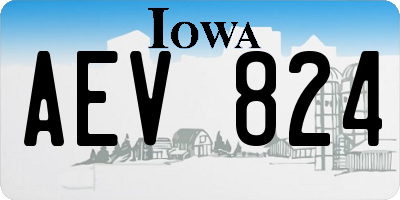IA license plate AEV824