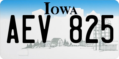 IA license plate AEV825