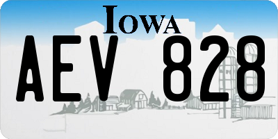 IA license plate AEV828