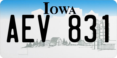 IA license plate AEV831