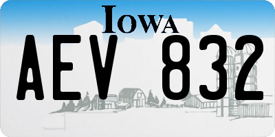 IA license plate AEV832