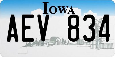 IA license plate AEV834