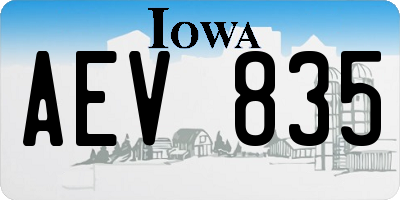 IA license plate AEV835