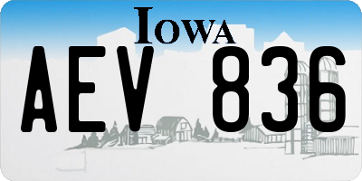 IA license plate AEV836