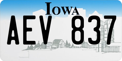 IA license plate AEV837