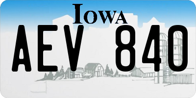 IA license plate AEV840