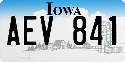 IA license plate AEV841