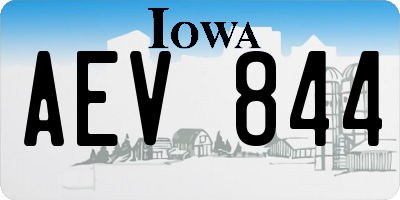 IA license plate AEV844