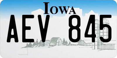 IA license plate AEV845