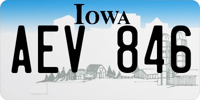 IA license plate AEV846