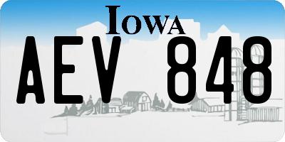 IA license plate AEV848