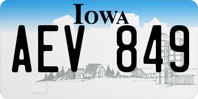 IA license plate AEV849