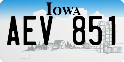 IA license plate AEV851