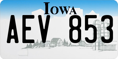 IA license plate AEV853