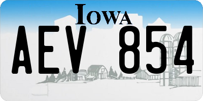 IA license plate AEV854