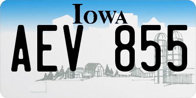 IA license plate AEV855