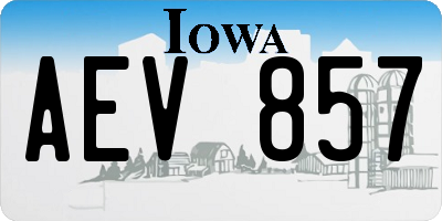 IA license plate AEV857