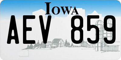 IA license plate AEV859
