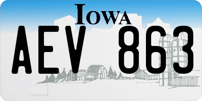 IA license plate AEV863