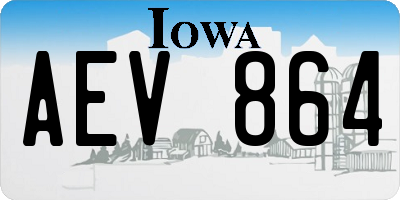IA license plate AEV864