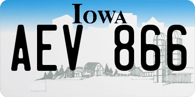 IA license plate AEV866