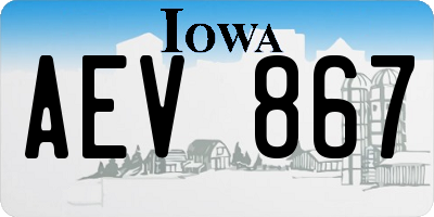IA license plate AEV867
