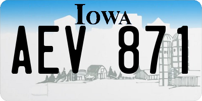 IA license plate AEV871