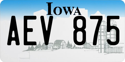 IA license plate AEV875