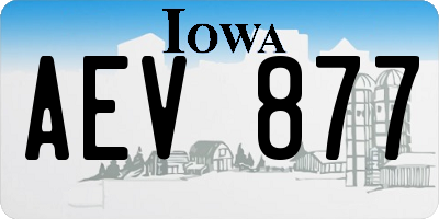 IA license plate AEV877