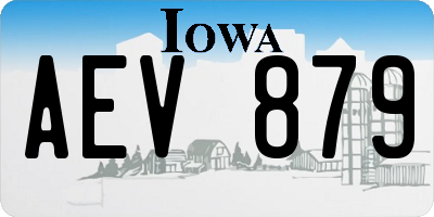 IA license plate AEV879