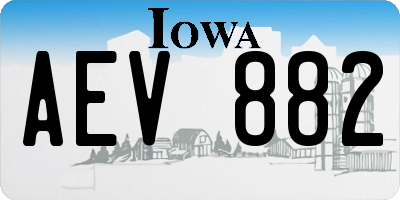 IA license plate AEV882