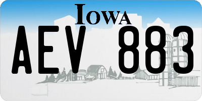 IA license plate AEV883