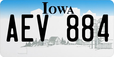 IA license plate AEV884