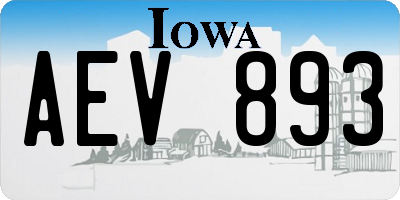 IA license plate AEV893