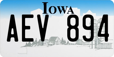 IA license plate AEV894