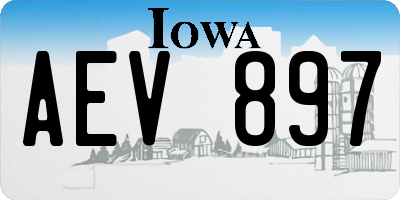 IA license plate AEV897