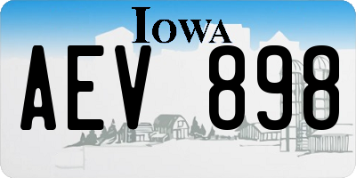 IA license plate AEV898