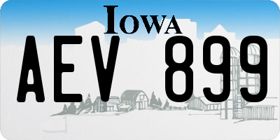 IA license plate AEV899