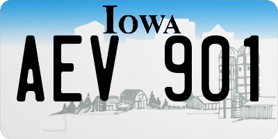 IA license plate AEV901
