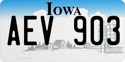 IA license plate AEV903