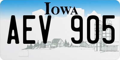 IA license plate AEV905