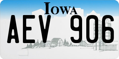 IA license plate AEV906