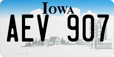 IA license plate AEV907