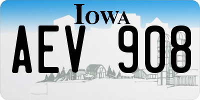 IA license plate AEV908