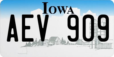 IA license plate AEV909