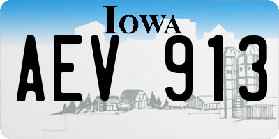 IA license plate AEV913