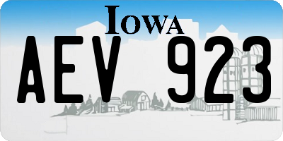 IA license plate AEV923