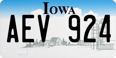 IA license plate AEV924